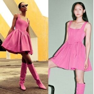 Staud Landscape Mini Corset Dress in Pink 10